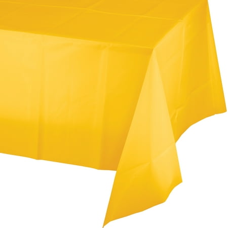 School Bus Yellow Plastic Tablecloths 3 Count