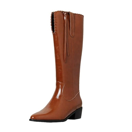 Boots for Women Fall and Winter Fashion Pointed Low Heel Knee High Western Cowboy Vintage High Heel V Top Riding Mid Calf Boots
Boots for Women Fall and Winter Fashion Pointed Low Heel Knee High Western Cowboy Vintage High Heel V Top Riding Mid Calf Boots