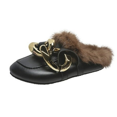 Lyinloo Retro Women Vintage Casual Large Metal Locking Hook And Loop Enviros Fleece Low Heels Slingback Fall Winter Round Toe Shoes Black 41
Lyinloo Retro Women Vintage Casual Large Metal Locking Hook And Loop Enviros Fleece Low Heels Slingback Fall Winter Round Toe Shoes Black 41