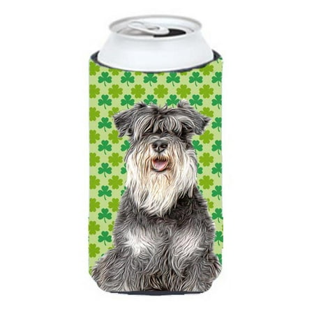 St. Patricks Day Shamrock Schnauzer Tall Boy bottle sleeve Hugger