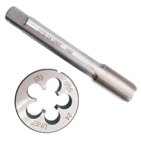 Hss 9/16-24 Unef Tap 90Mm & 9/16-24 Unef Die 38Mm Right Hand High Speed Steel