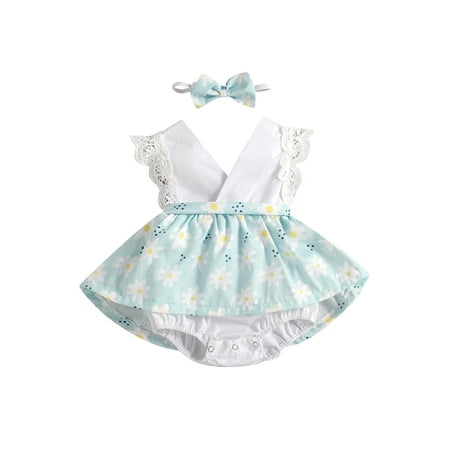 Calsunbaby 2Pcs Newborn Baby Girls Summer Outfits Sleeveless Floral Print V-neck Lace Trim Tutu Romper Clothes White 12-18 Months
Calsunbaby 2Pcs Newborn Baby Girls Summer Outfits Sleeveless Floral Print V-neck Lace Trim Tutu Romper Clothes White 12-18 Months