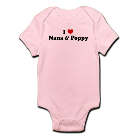 CafePress - I Love Nana & Poppy Infant Bodysuit - Baby Light Bodysuit