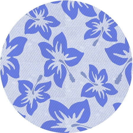Ahgly Company Indoor Round Patterned Heavenly Blue Area Rugs 3 Round