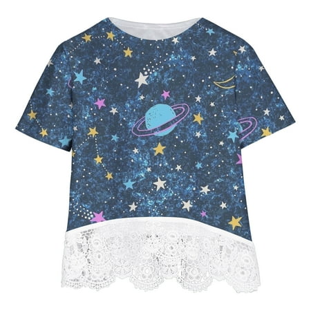 HBYJLZYG T-Shirt Tops For Girls Toddler Baby Girls Round Neck Lace Polka Dots Floral Print Short Sleeve Cotton Summer Tops Gift 3-14 Years
HBYJLZYG T-Shirt Tops For Girls Toddler Baby Girls Round Neck Lace Polka Dots Floral Print Short Sleeve Cotton Summer Tops Gift 3-14 Years