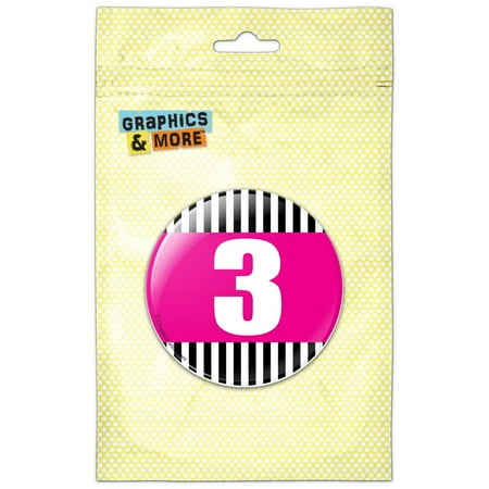 Birthday Stripes Pink 3 Refrigerator Button Magnet