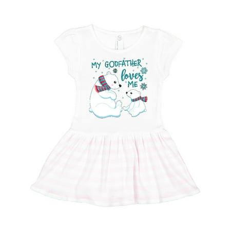 Inktastic My Godfather Loves Me- cute polar bears Gift Toddler Girl Dress