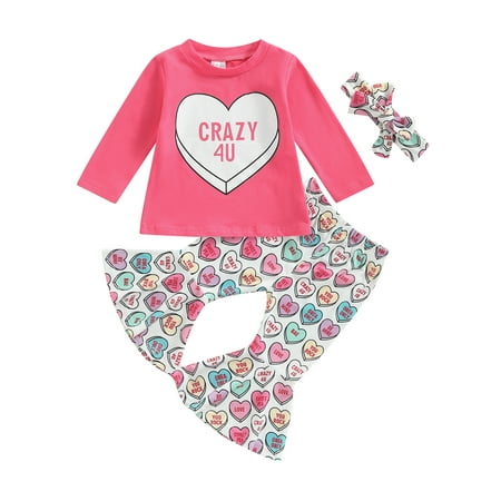 Licupiee Valentines Day Kids Girls Clothes Set Long Sleeve Crew Neck T-Shirts Letter Heart Print Flare Pants Headband 3Pcs Set
Licupiee Valentines Day Kids Girls Clothes Set Long Sleeve Crew Neck T-Shirts Letter Heart Print Flare Pants Headband 3Pcs Set