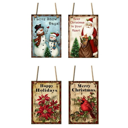NUOLUX 4Pcs Christmas Wooden Hanging Adornments Christmas Themed Hanging Pendants
NUOLUX 4Pcs Christmas Wooden Hanging Adornments Christmas Themed Hanging Pendants