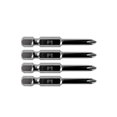 #1 x 2 Inch Phillips Driver Bit - Silver Tip Zinc Galvanized Steel with 1/4 Quick Change Out Shank - For #1 Phillips Screw Heads or Other Standard #1 Phillips Head Fasteners (4 PACK)
#1 x 2 Inch Phillips Driver Bit - Silver Tip Zinc Galvanized Steel with 1/4 Quick Change Out Shank - For #1 Phillips Screw Heads or Other Standard #1 Phillips Head Fasteners (4 PACK)