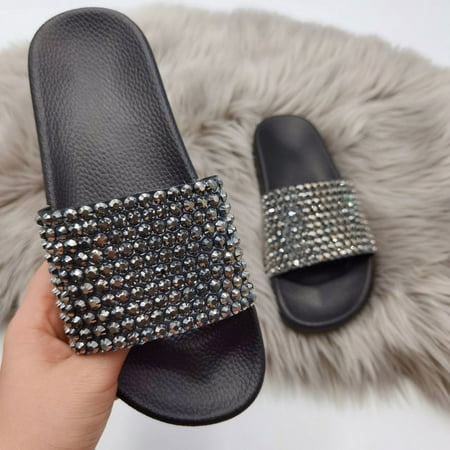 Aayomet Slippers For Women Women s Slip on Sandals Slide Glitter Bling Casual Sandal Flat Open Toe Sparkle Slides Black 7
Aayomet Slippers For Women Women s Slip on Sandals Slide Glitter Bling Casual Sandal Flat Open Toe Sparkle Slides Black 7