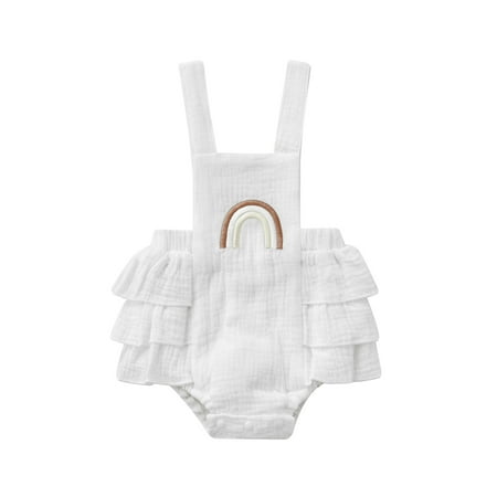 Livingsenburg Baby Girls Romper Summer Infant Newborn Strap Sleeveless Girl Rainbow Embroidery Jumpsuit
Livingsenburg Baby Girls Romper Summer Infant Newborn Strap Sleeveless Girl Rainbow Embroidery Jumpsuit