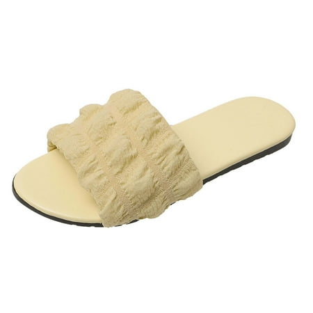 Dpityserensio Womens Summer Fashion Flat Slippers Round-head Solid Color Casual Slippers Yellow 6(37)
Dpityserensio Womens Summer Fashion Flat Slippers Round-head Solid Color Casual Slippers Yellow 6(37)