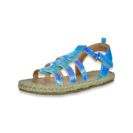 Laura Ashley Girls Iridescent Mermaid Sandals - silver 7 toddler