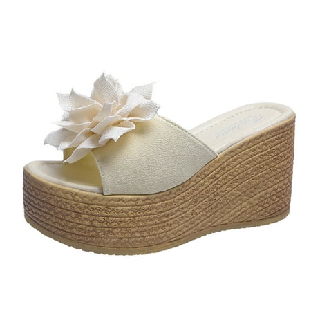 sandals for Women Fashion Summer Women Sandals Wedge Heel Thick Sole Super High Heel Flower Solid Color PU heeled sandals Beige
sandals for Women Fashion Summer Women Sandals Wedge Heel Thick Sole Super High Heel Flower Solid Color PU heeled sandals Beige