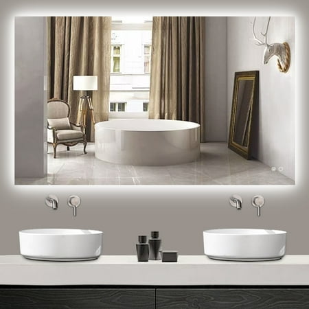 Keonjinn 40 x 24 Inch LED Bathroom Mirror with Lights Backlit Mirror 3 Colors Warm/Natural/White Lights High Lumen Lighted Vanity Mirror Anti-Fog & Dimmer Makeup Mirror for Wall(Vertical/Horizontal)
Keonjinn 40 x 24 Inch LED Bathroom Mirror with Lights Backlit Mirror 3 Colors Warm/Natural/White Lights High Lumen Lighted Vanity Mirror Anti-Fog & Dimmer Makeup Mirror for Wall(Vertical/Horizontal)