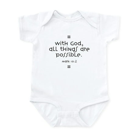 CafePress - With God Infant Bodysuit - Baby Light Bodysuit Size Newborn - 24 Months
CafePress - With God Infant Bodysuit - Baby Light Bodysuit Size Newborn - 24 Months
