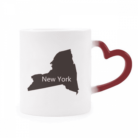 New York USA Map Outline Heat Sensitive Mug Red Color Changing Stoneware Cup
New York USA Map Outline Heat Sensitive Mug Red Color Changing Stoneware Cup