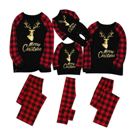 Family Matching Pajamas Christmas Sleepwear Long Sleeve Sleep Shirt with Plaid Pants Soft Loungewear Pjs Set
Family Matching Pajamas Christmas Sleepwear Long Sleeve Sleep Shirt with Plaid Pants Soft Loungewear Pjs Set