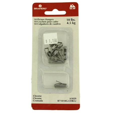 (20 Pack) 10 Pound Capacity Picture Hangers 10-Pak B71010G-CHR-U