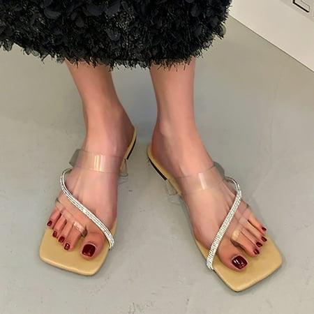 XIAQUJ Ladies Summer Fashion Flat Heel Simple Open Toe with Drill Non Slip Comfortable Square Head Outdoor Slippers Sandals for Women White 7.5(39)
XIAQUJ Ladies Summer Fashion Flat Heel Simple Open Toe with Drill Non Slip Comfortable Square Head Outdoor Slippers Sandals for Women White 7.5(39)