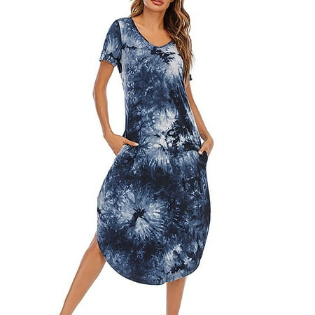ZXHACSJ Women s Long Nightdress Long Pajamas Short Sleeves V Neck Loungewear Pajamas Pajamas With 2 Pockets Navy M
ZXHACSJ Women s Long Nightdress Long Pajamas Short Sleeves V Neck Loungewear Pajamas Pajamas With 2 Pockets Navy M