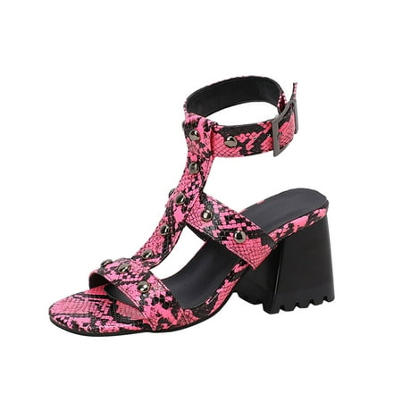 Quealent Adult Women Sandal Party Sandals for Women with Heels Ladies Fashion Snakeskin Leather Hollow Open Toe Metal Sandals for Women Wide Fit Hot Pink 8.5
Quealent Adult Women Sandal Party Sandals for Women with Heels Ladies Fashion Snakeskin Leather Hollow Open Toe Metal Sandals for Women Wide Fit Hot Pink 8.5