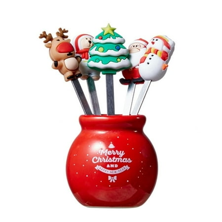 5pcs Christmas Fruit Forks with Holder Stainless Steel Snack Ca Dessert Food Picks Salad Toothpick Kitchen Tableware
5pcs Christmas Fruit Forks with Holder Stainless Steel Snack Ca Dessert Food Picks Salad Toothpick Kitchen Tableware