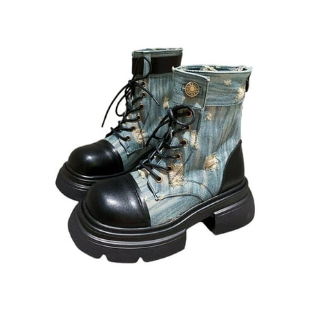 Sanviglor Ladies Combat Boot Lug Sole Western Boots Buckle Strap Ankle Booties Party Lightweight Platform Fashion Bootie Non-slip Lace Up Shoes Light Blue 5.5
Sanviglor Ladies Combat Boot Lug Sole Western Boots Buckle Strap Ankle Booties Party Lightweight Platform Fashion Bootie Non-slip Lace Up Shoes Light Blue 5.5