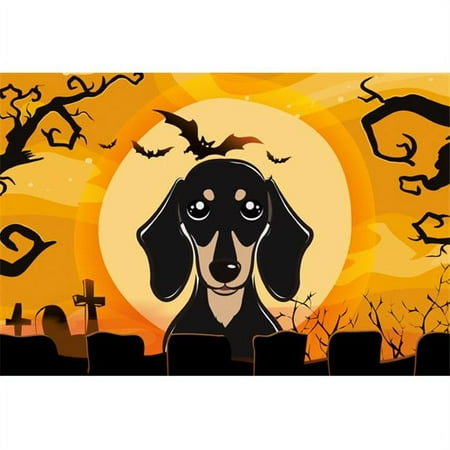 Halloween Smooth Black And Tan Dachshund Fabric Placemat