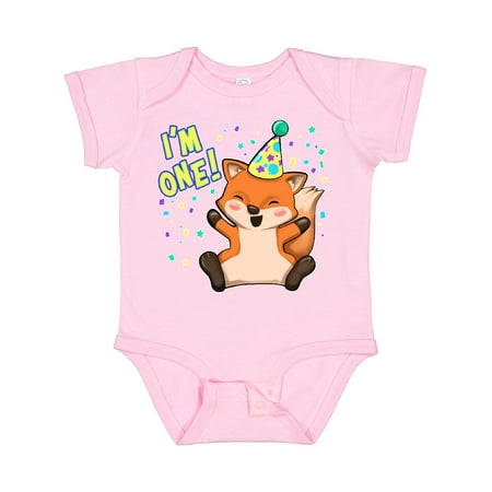 Inktastic I m One!- Cute Fox Birthday Gift Baby Boy or Baby Girl Bodysuit