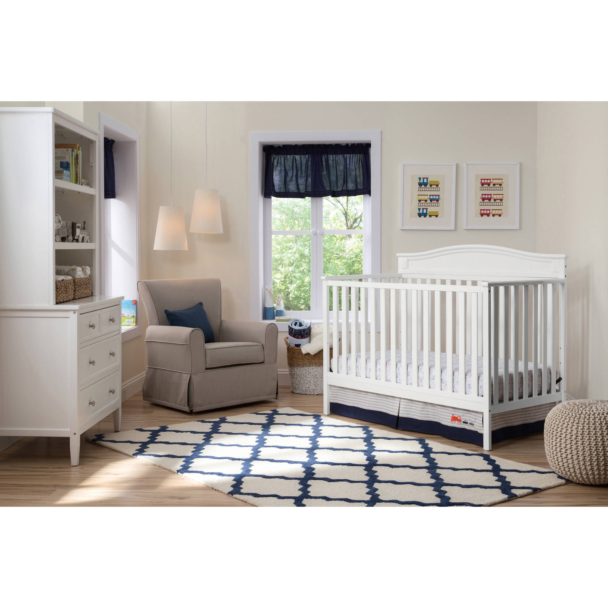 Delta Children's Products Glenwood 3in1 FixedSide Crib, White