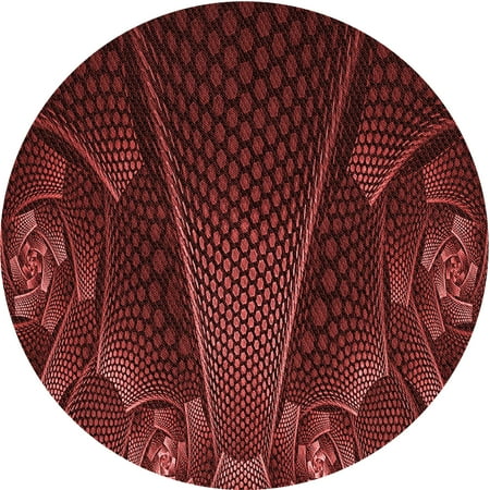 Ahgly Company Indoor Round Patterned Chilli Pepper Red Area Rugs 6 Round