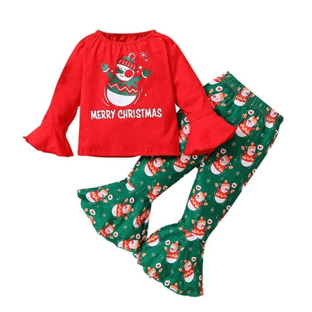 Aompmsdx Toddler Girls Christmas Long Sleeve Cartoon Snowman Prints T Shirt Tops Flare Pants Kids Outfits Christmas Dress
Aompmsdx Toddler Girls Christmas Long Sleeve Cartoon Snowman Prints T Shirt Tops Flare Pants Kids Outfits Christmas Dress