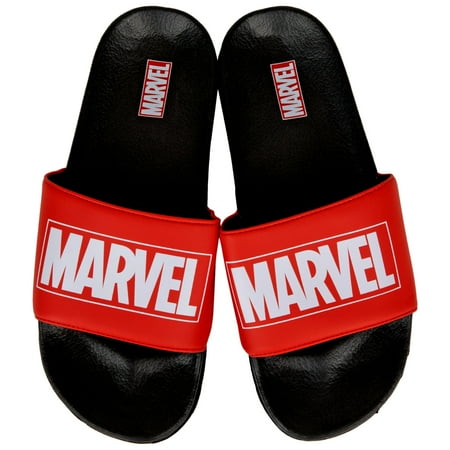 Marvel Comics Title Logo Men s Slide Sandals-Size 11