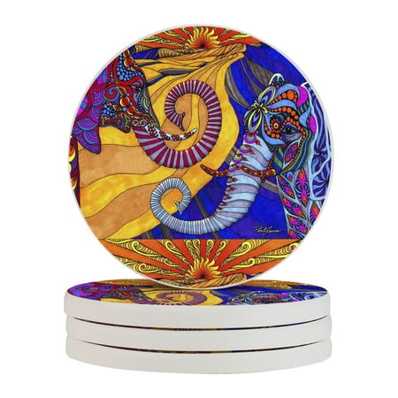 Circular Drink Coasters Set Colorful Elephant Beautiful Home Decor Diatomite Heat-Resistant Diatomite Protect Table Countertop
Circular Drink Coasters Set Colorful Elephant Beautiful Home Decor Diatomite Heat-Resistant Diatomite Protect Table Countertop