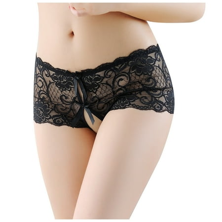 QWERTYU Women s T-Back Lace G-String Thongs Open Crotch Tangas Underwear Stretch Sexy Panties One Size Black
QWERTYU Women s T-Back Lace G-String Thongs Open Crotch Tangas Underwear Stretch Sexy Panties One Size Black