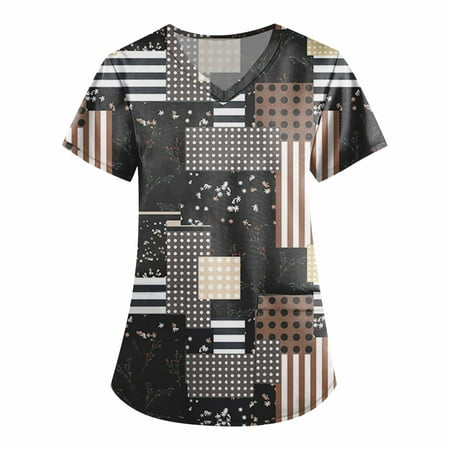 BEBUTTON Womens Scrubs Plus Size V Neck Short Sleeve Tops Loose Printed Work Uniform Shirts with Pocket Gray M
BEBUTTON Womens Scrubs Plus Size V Neck Short Sleeve Tops Loose Printed Work Uniform Shirts with Pocket Gray M