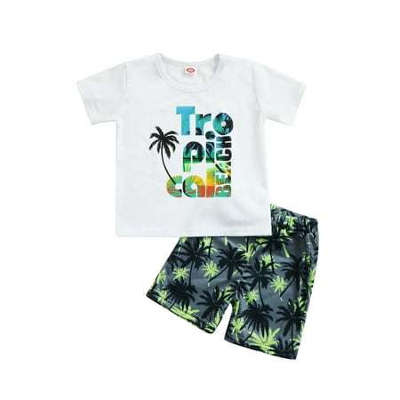 Suanret Toddlers Boys Casual 2PCS Pants Suit Infants White Round Neck T-shirt and Coconut Tree Print Beach Shorts White 12-18 Months
Suanret Toddlers Boys Casual 2PCS Pants Suit Infants White Round Neck T-shirt and Coconut Tree Print Beach Shorts White 12-18 Months