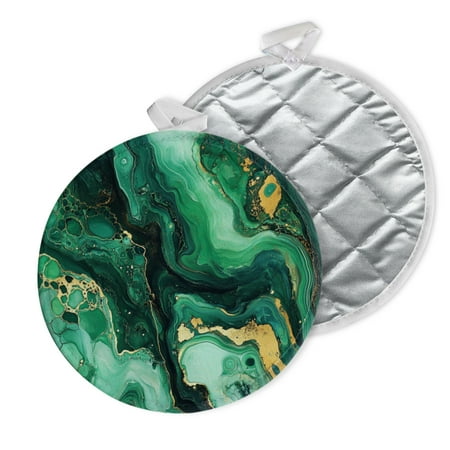 2 PCS Pot Holders for Kitchen Potholders Sets with Hook for Oven Cooking Baking Modern Green Marble Pattern 
2 PCS Pot Holders for Kitchen Potholders Sets with Hook for Oven Cooking Baking Modern Green Marble Pattern