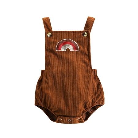 Infant Unisex Baby Casual Suspender Romper Summer Rainbow Embroidery Corduroy Button Triangle Jumpsuits
Infant Unisex Baby Casual Suspender Romper Summer Rainbow Embroidery Corduroy Button Triangle Jumpsuits