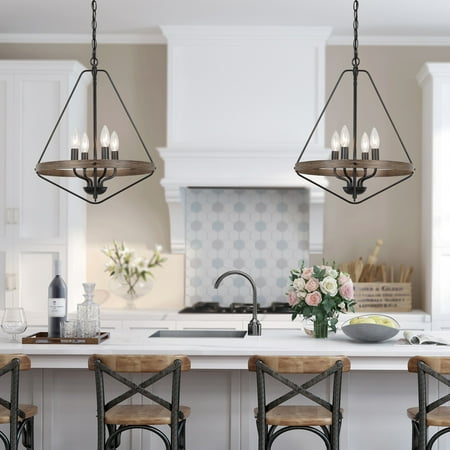 Modern Farmhouse 4-Light Lantern Cage Candle Chandelier for Dining Room - D 15.5 x H 20
Modern Farmhouse 4-Light Lantern Cage Candle Chandelier for Dining Room - D 15.5 x H 20