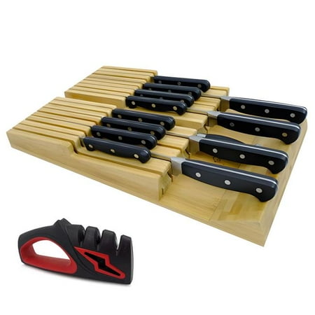 WOWMTN 48XH WOWMTN In-Drawer Bamboo Knife Block Organizer with Sharpener 
WOWMTN 48XH WOWMTN In-Drawer Bamboo Knife Block Organizer with Sharpener