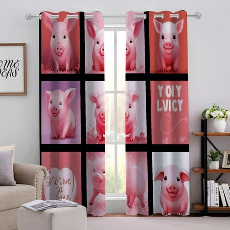 WENZZ Cute Pig Perforated Curtains 2-Pack Fashionable Thermal Insulation Curtains 63x63in
WENZZ Cute Pig Perforated Curtains 2-Pack Fashionable Thermal Insulation Curtains 63x63in
