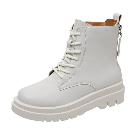 Dyfzdhu Fashion Autumn Winter Women Ankle Boots Flat Bottom Thick Soles Non Slip Round Toe Solid Color Lace Up Back Zippers Casual Simple Style
Dyfzdhu Fashion Autumn Winter Women Ankle Boots Flat Bottom Thick Soles Non Slip Round Toe Solid Color Lace Up Back Zippers Casual Simple Style