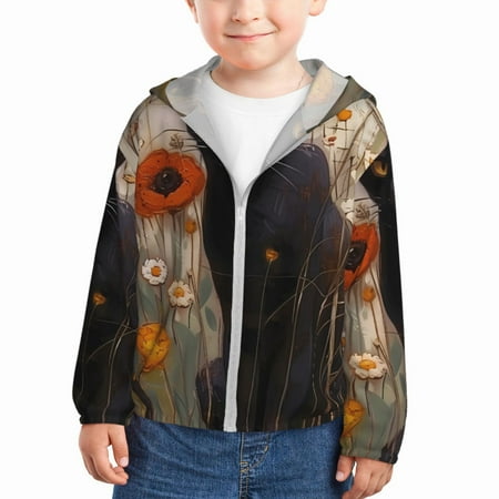 Lukts Black Cat in Wildflowers Print Children s Long-Sleeved Sun Protection Clothing Hooded Sweatshirts for Boys and Girls Outdoor Sports-3 Years
Lukts Black Cat in Wildflowers Print Children s Long-Sleeved Sun Protection Clothing Hooded Sweatshirts for Boys and Girls Outdoor Sports-3 Years