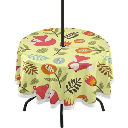 SKYSONIC Fox Round Tablecloth 60 Waterproof Spillproof Polyester Fabric Table Cover with Zipper Umbrella Hole for Outdoor Patio Garden Dining Party
SKYSONIC Fox Round Tablecloth 60 Waterproof Spillproof Polyester Fabric Table Cover with Zipper Umbrella Hole for Outdoor Patio Garden Dining Party