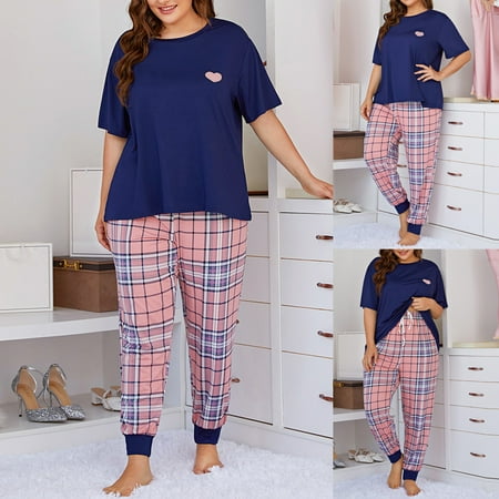 JNGSA Women s Plaid Loose And Comfortable Plaid Pajamas Home Service Two-Piece Suit Pj Set For Women Nightgowns For Women Clearance
JNGSA Women s Plaid Loose And Comfortable Plaid Pajamas Home Service Two-Piece Suit Pj Set For Women Nightgowns For Women Clearance