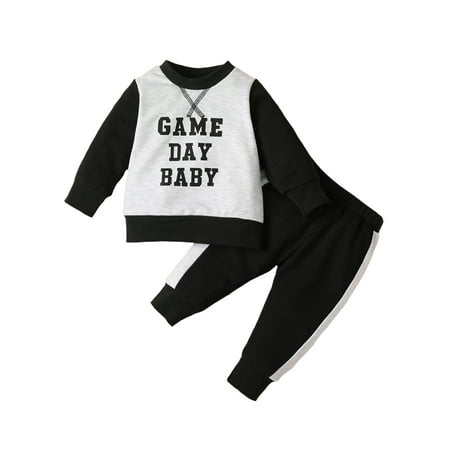 Seyurigaoka Baby Girls Boy Gamr Day Clothes Outfit Letter Print Long Sleeve Pullover Tops + Stretch Casual Pants Set
Seyurigaoka Baby Girls Boy Gamr Day Clothes Outfit Letter Print Long Sleeve Pullover Tops + Stretch Casual Pants Set