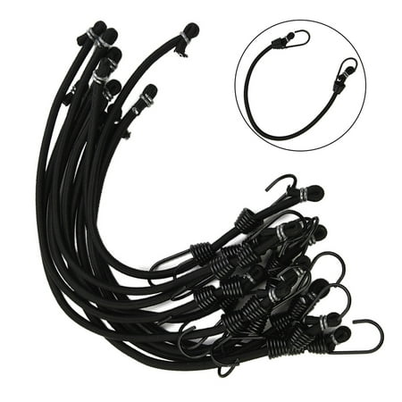 Sufanic 10Pcs Heavy Duty Elastic Bungee Cords Luggage Cord 12inch